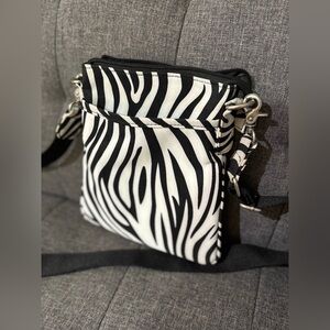Stylish Black and White Zebra Print Crossbody Bag